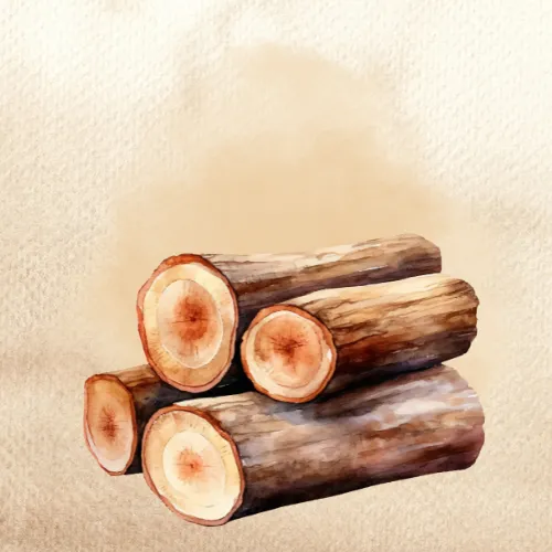 Dibujo de tres troncos apilados