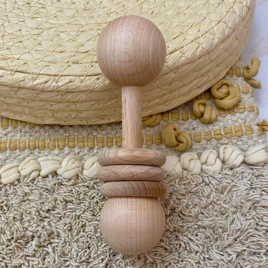 Sonajero de madera con anillas - Imagen 3