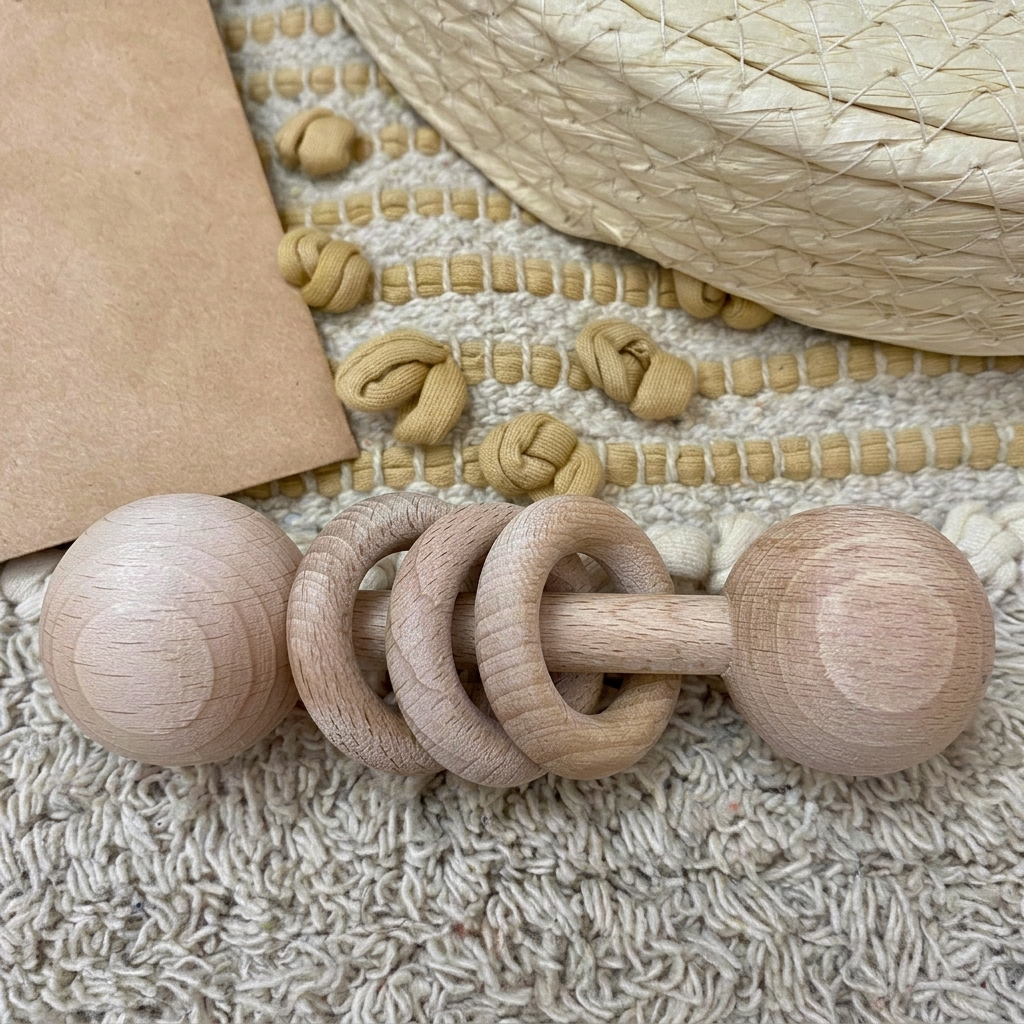 Sonajero de madera con anillas - Imagen 4