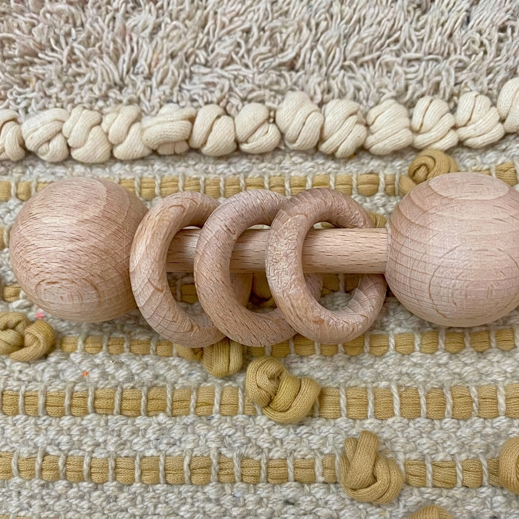 Sonajero de madera con anillas - Imagen 5