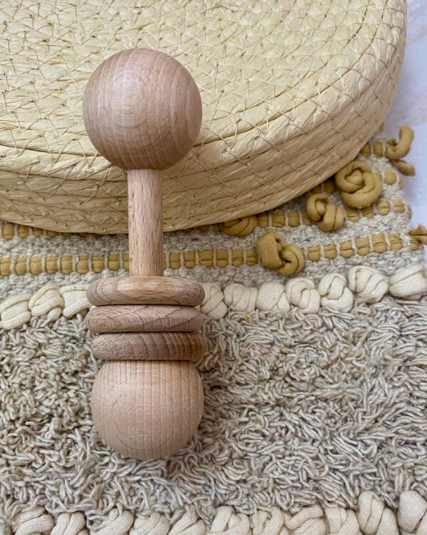 Sonajero de madera con anillas - Imagen 3