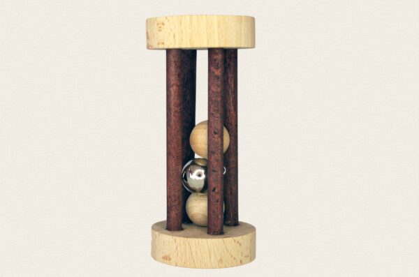 Rodari de madera natural y cascabel