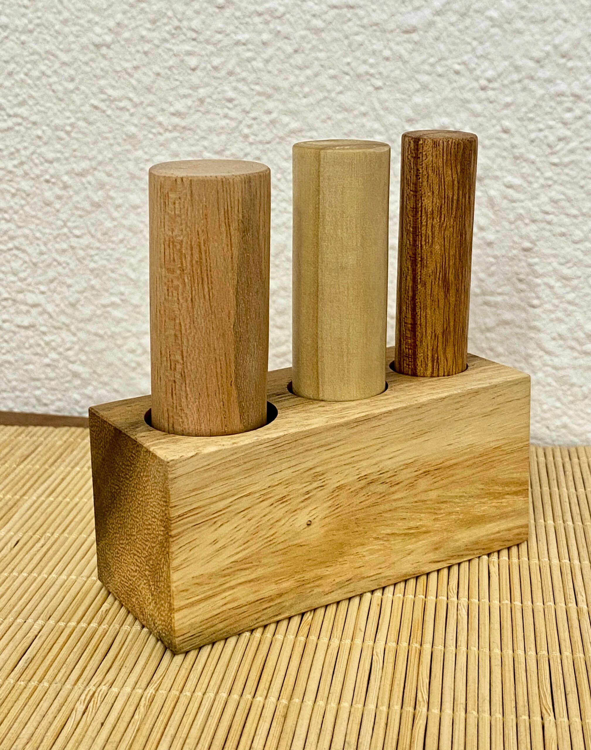 Encaje cilindros de madera natural - Imagen 2