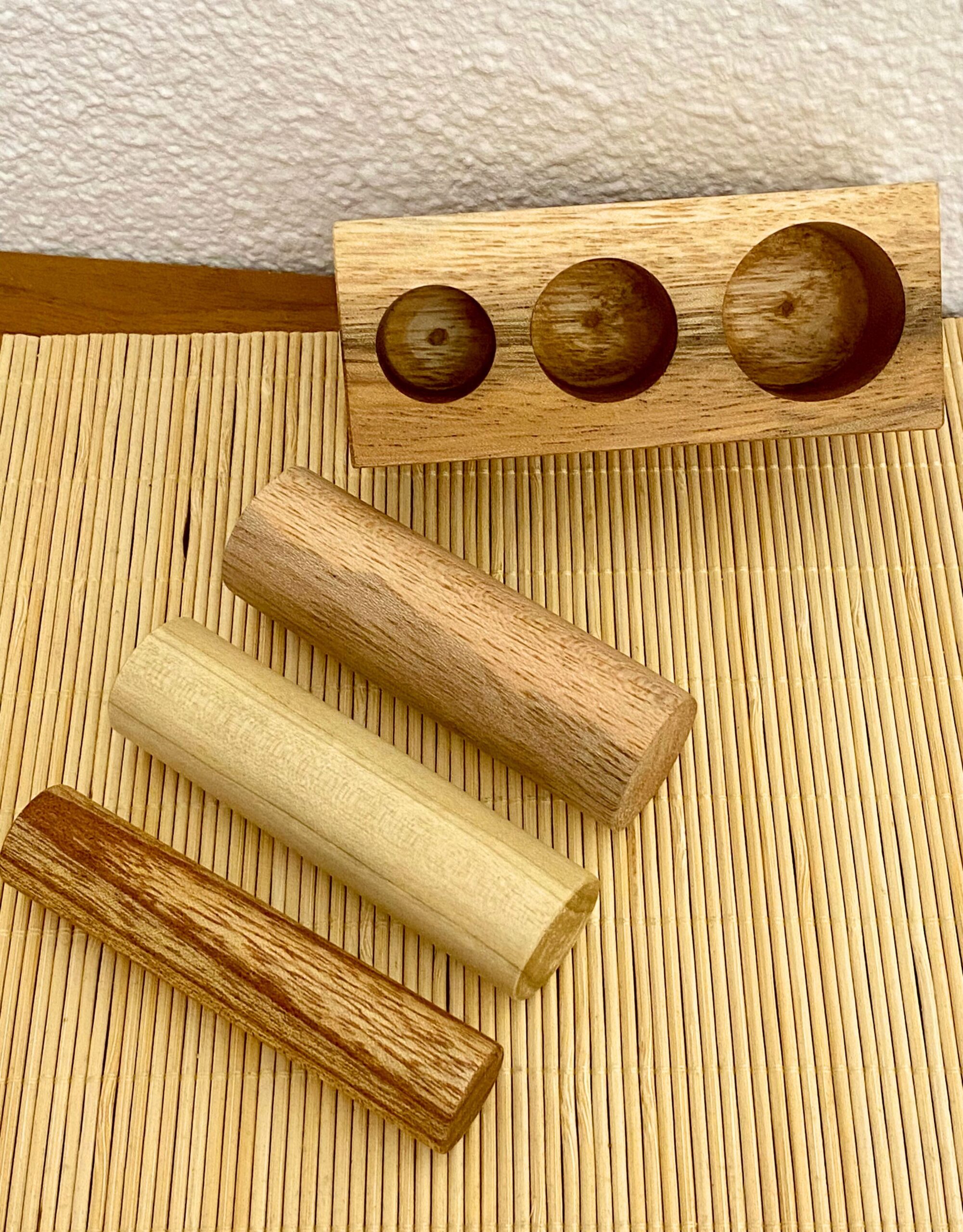 Encaje cilindros de madera natural - Imagen 4