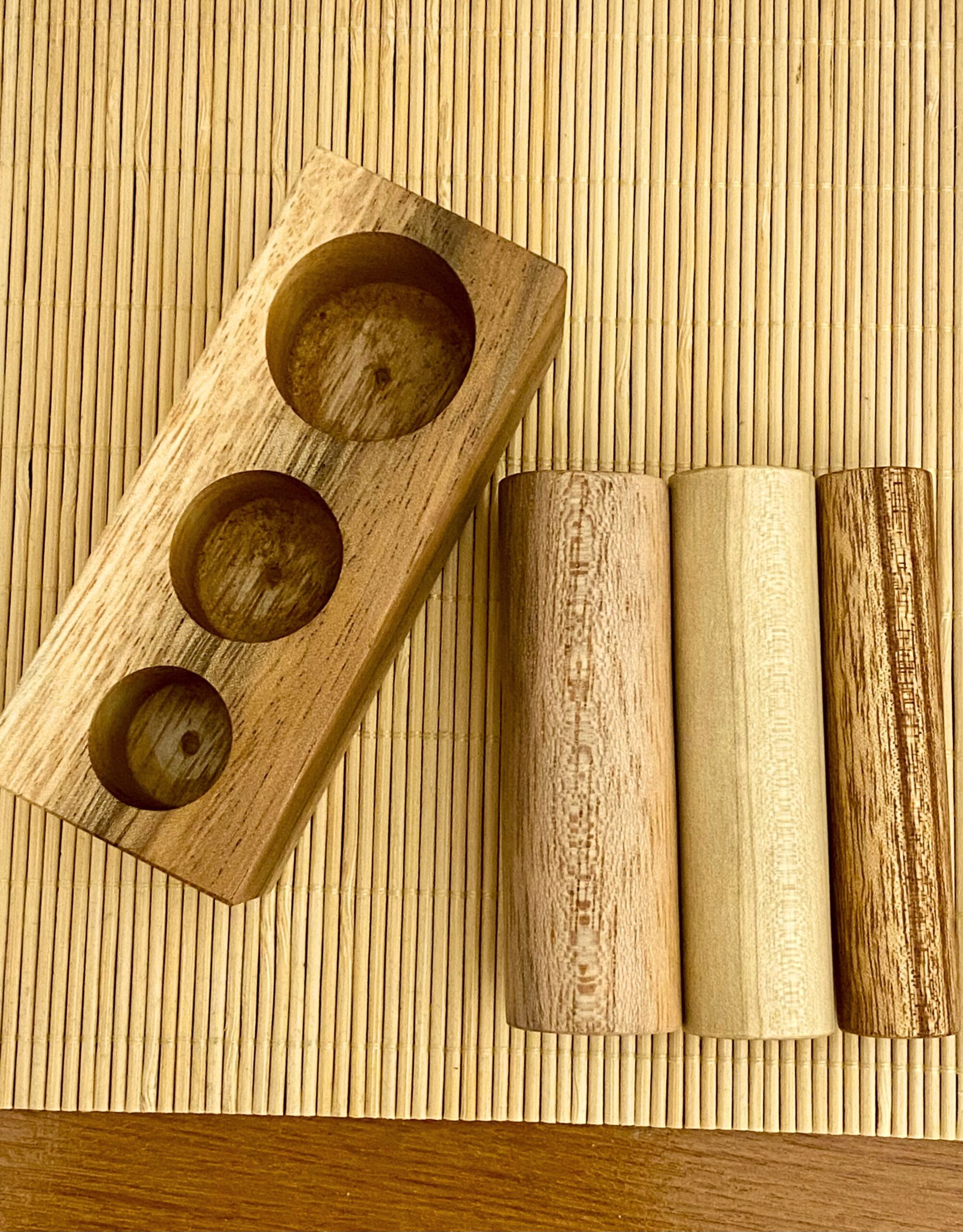 Encaje cilindros de madera natural - Imagen 5