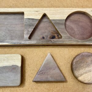 Encaje de madera con formas geométricas<span> - </span>Gris