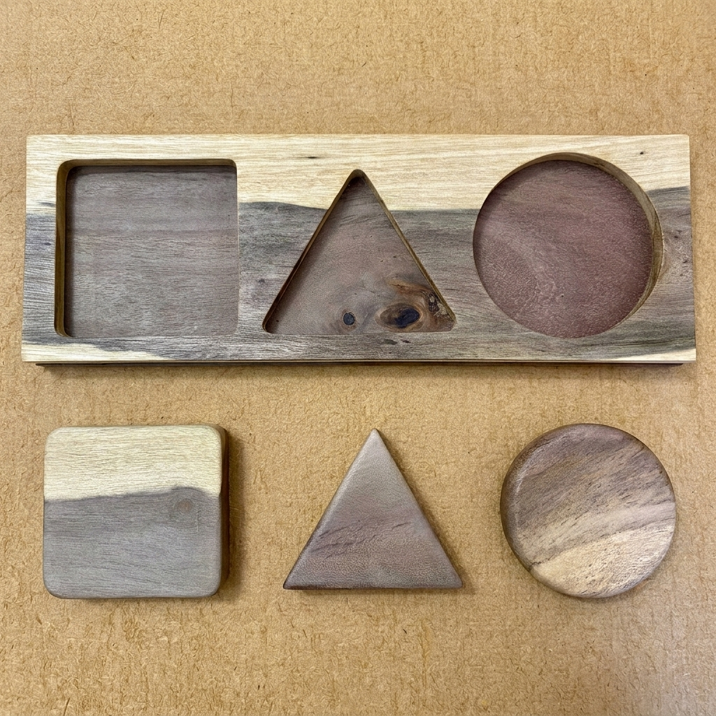 Encaje de madera con formas geométricas - Imagen 3