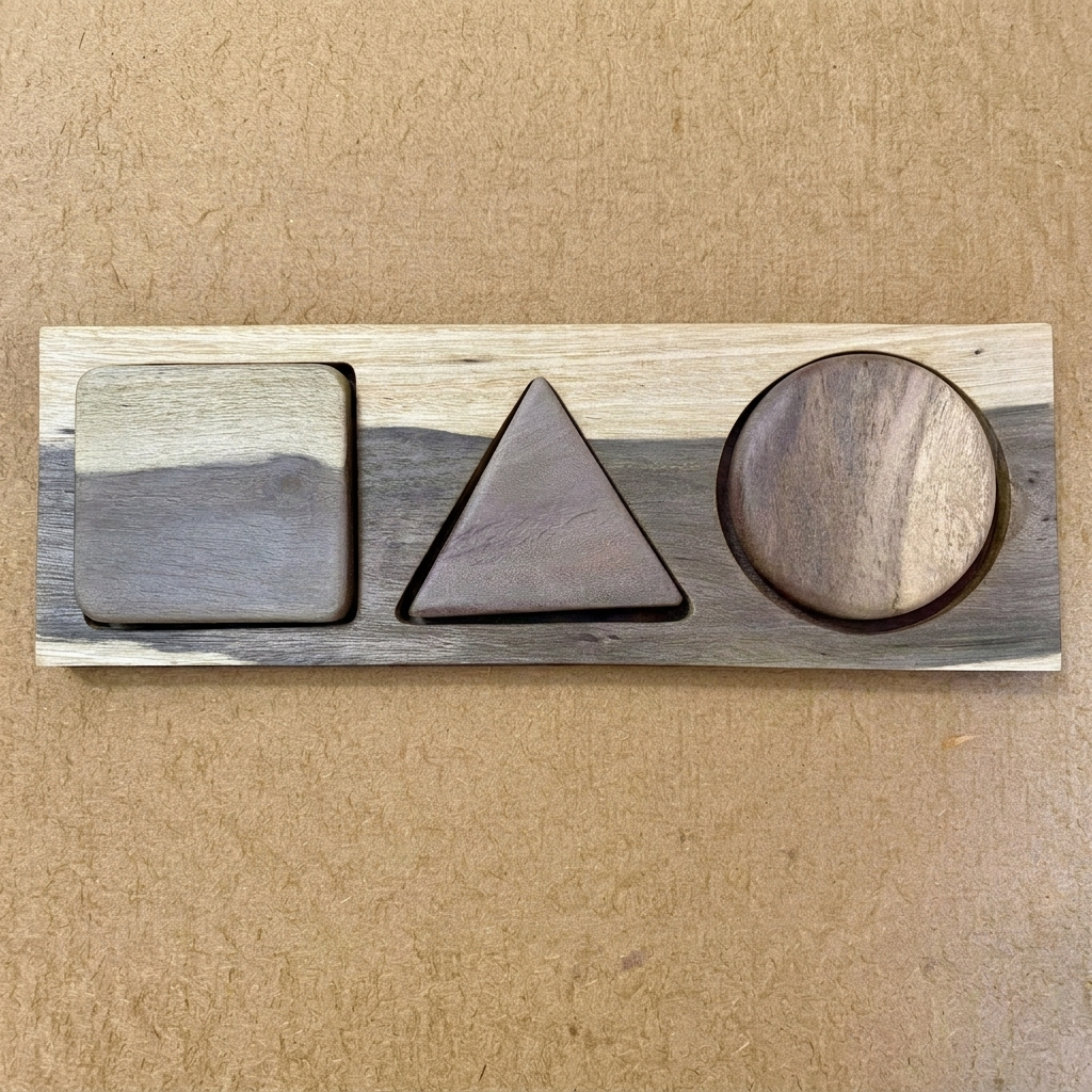 Encaje de madera con formas geométricas - Imagen 4