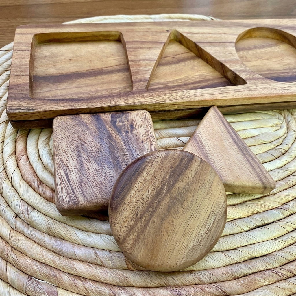 Encaje de madera con formas geométricas - Imagen 5