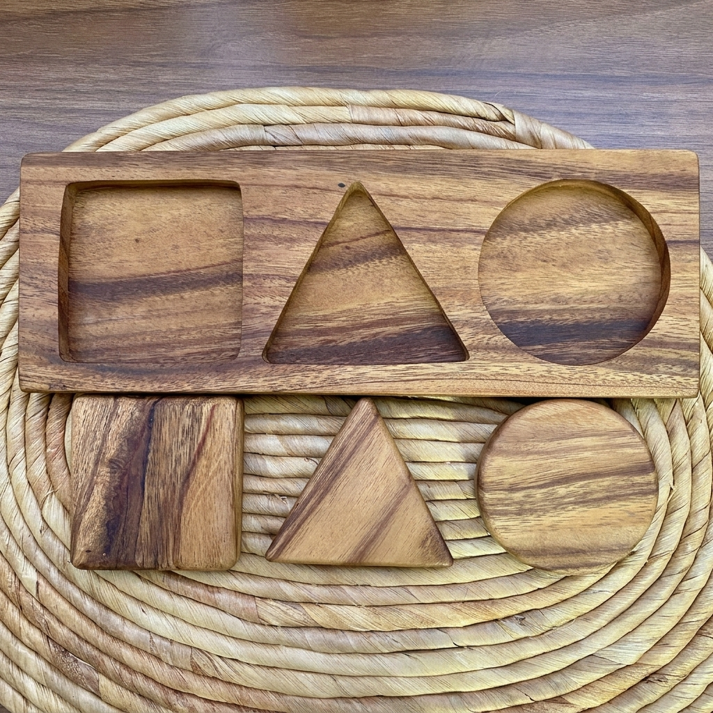 Encaje de madera con formas geométricas - Imagen 6