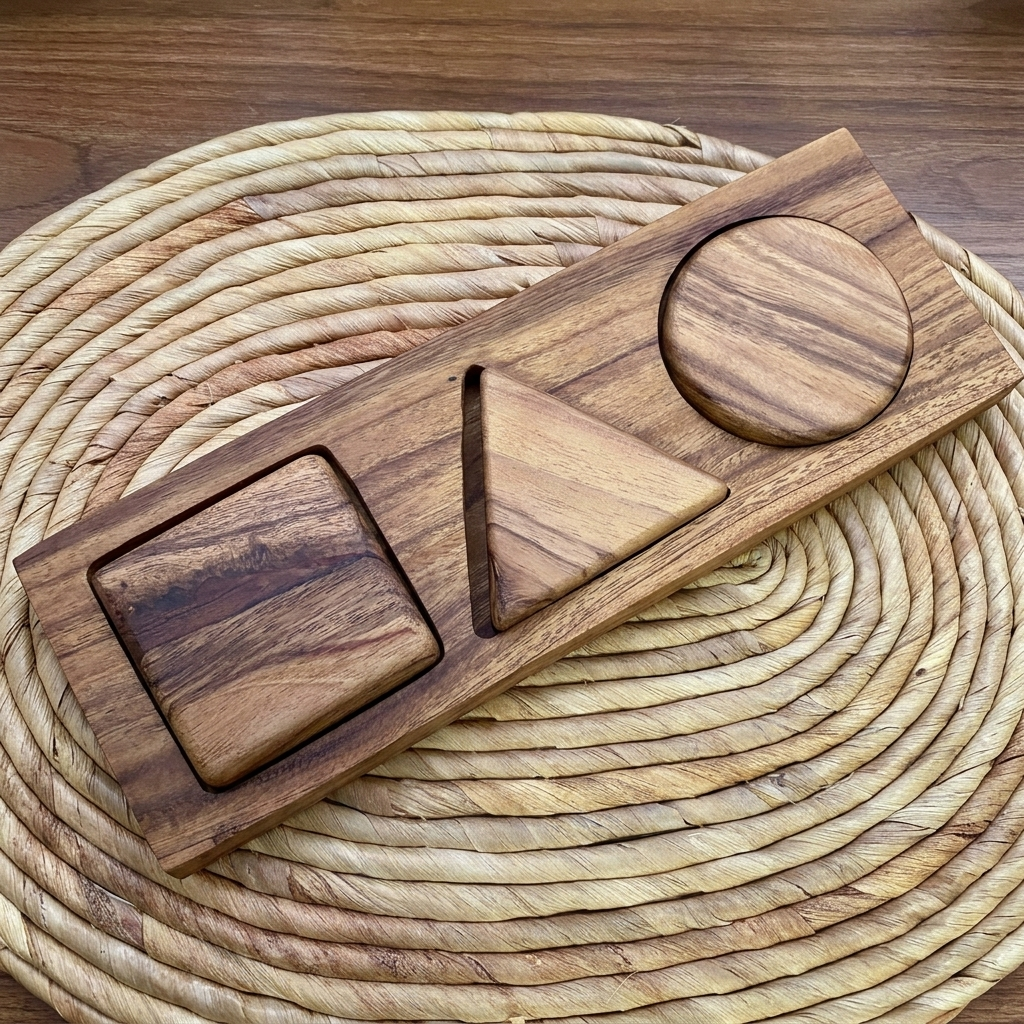 Encaje de madera con formas geométricas - Imagen 7