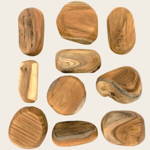 Rocas apilables de madera natural