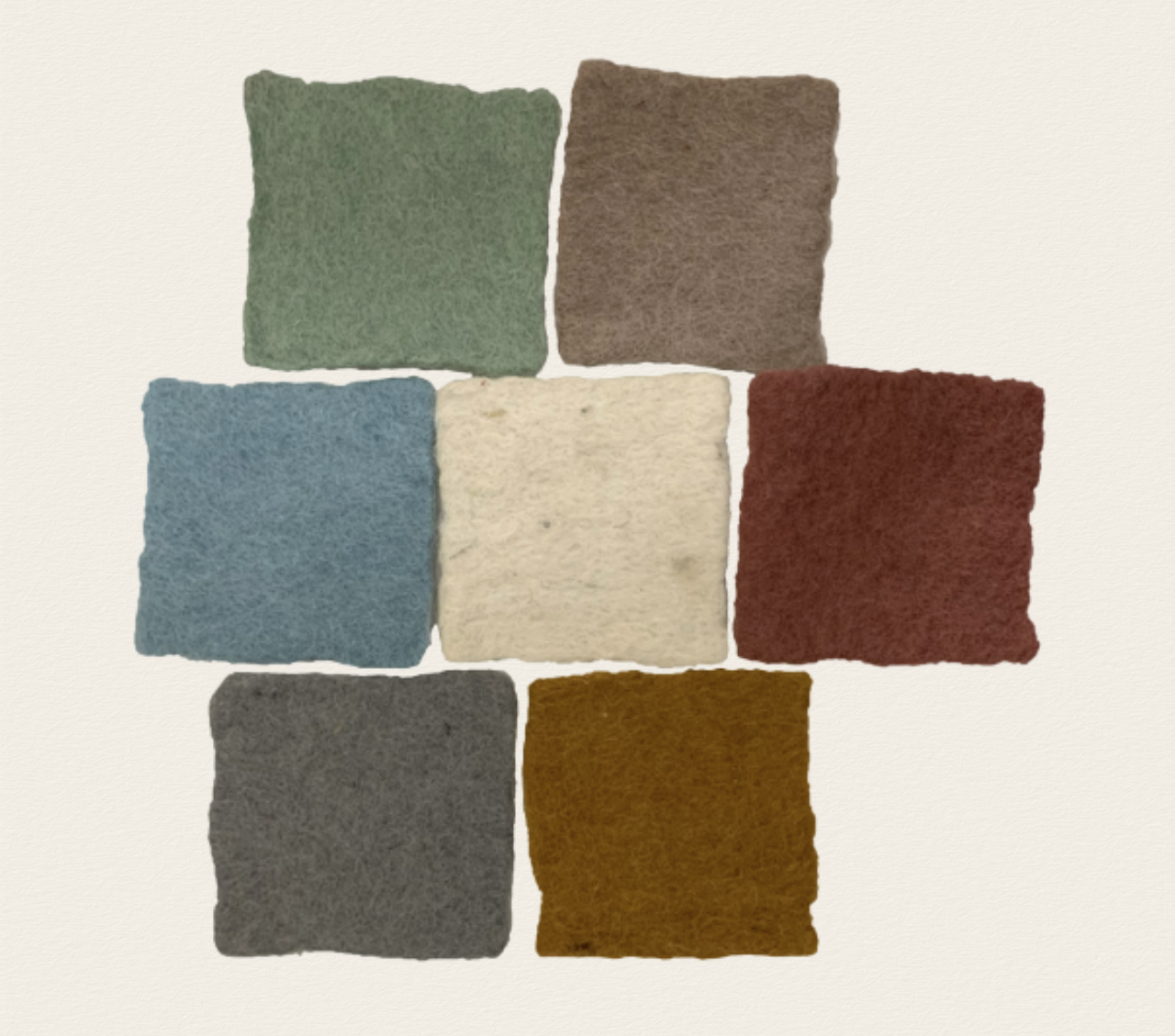 Láminas planas de fieltro de colores